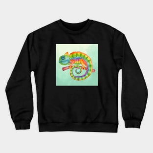 Colorful Chameleon Art | Rainbow Lizard Design Crewneck Sweatshirt